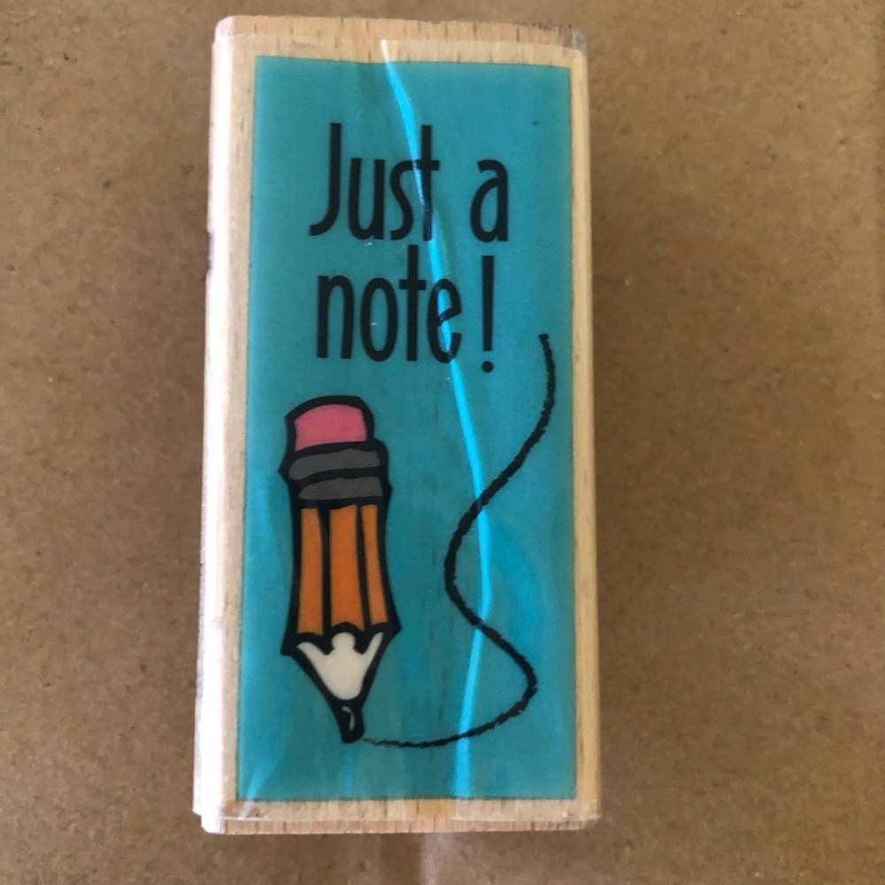 vtg Just a Note Rubber Stamp